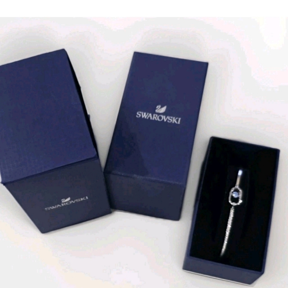 Swarovski Bracelet Round cut, Oval shape, Blue, Rhodium plated - Picture 7 of 9